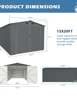 [AS-IS] Metal Storage Shed 13’x20′