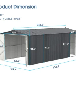 [AS-IS] Metal Storage Shed 13x20ft