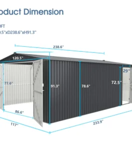 CHERY INDUSTRIAL Metal Storage Shed 10’x20′