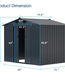 CHERY INDUSTRIAL Metal Storage Shed 8’x6′